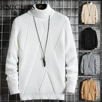 new winter high neck thick warm sweater men turtleneck brand mens sweaters slim fit pullover men knitwear male double collar