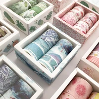8rollsbox ins artistic pattern washi tape suit creative color sealing sticker diy masking decorative tape 3m student gift box
