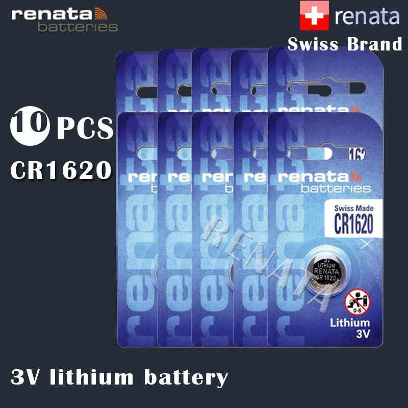 10 шт. 100% оригинальный новый литиевая батарея renata 1620 CR1620 68 мАч для ключа автомобиля