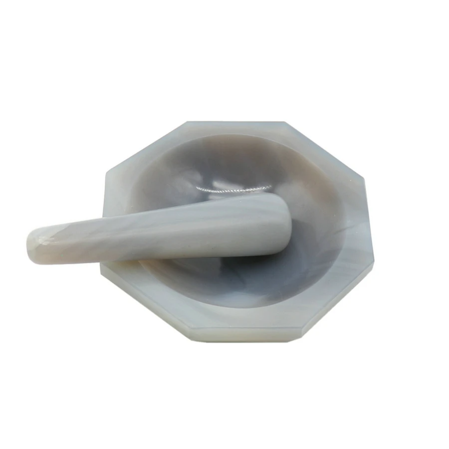 1PCS Natural Agate Mortar Laboratory Wear-Resistant High Grade Agate Mortar 70MM With Grinding Rod