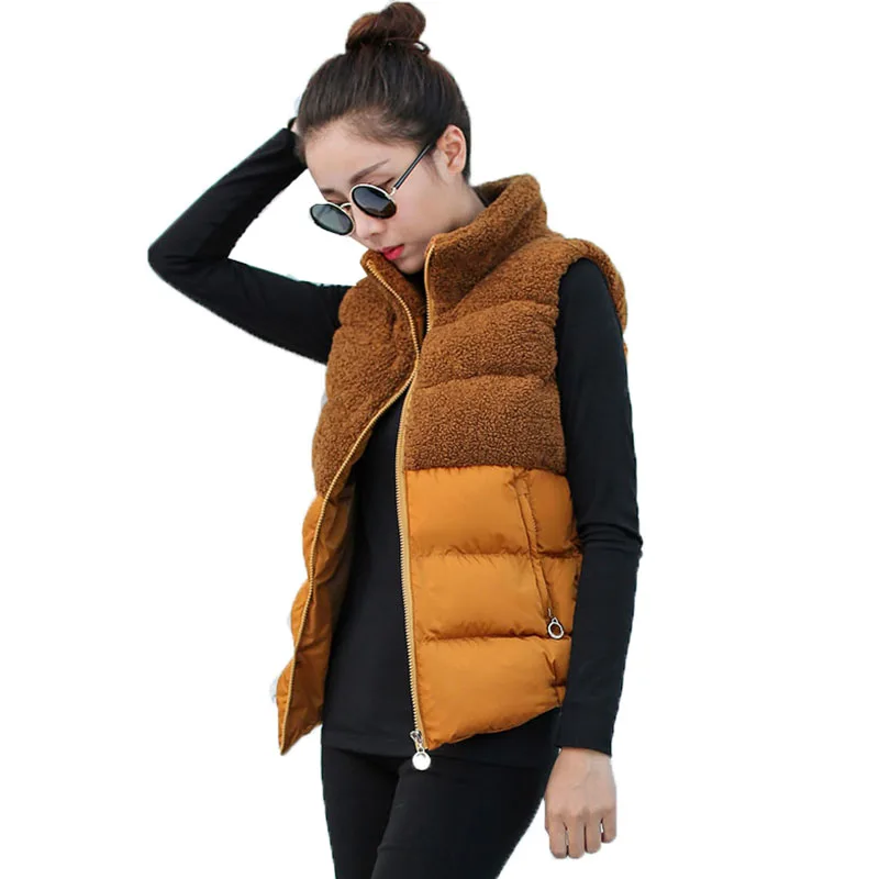 Жилет женский хлопковый с воротником-стойкой большой размер 3XL на осень/зиму |