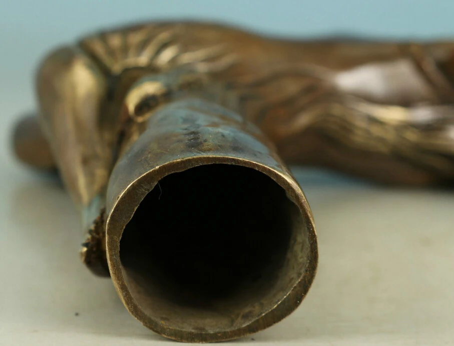 Бесплатная доставка китайская старинная бронза ручная работа резная статуя