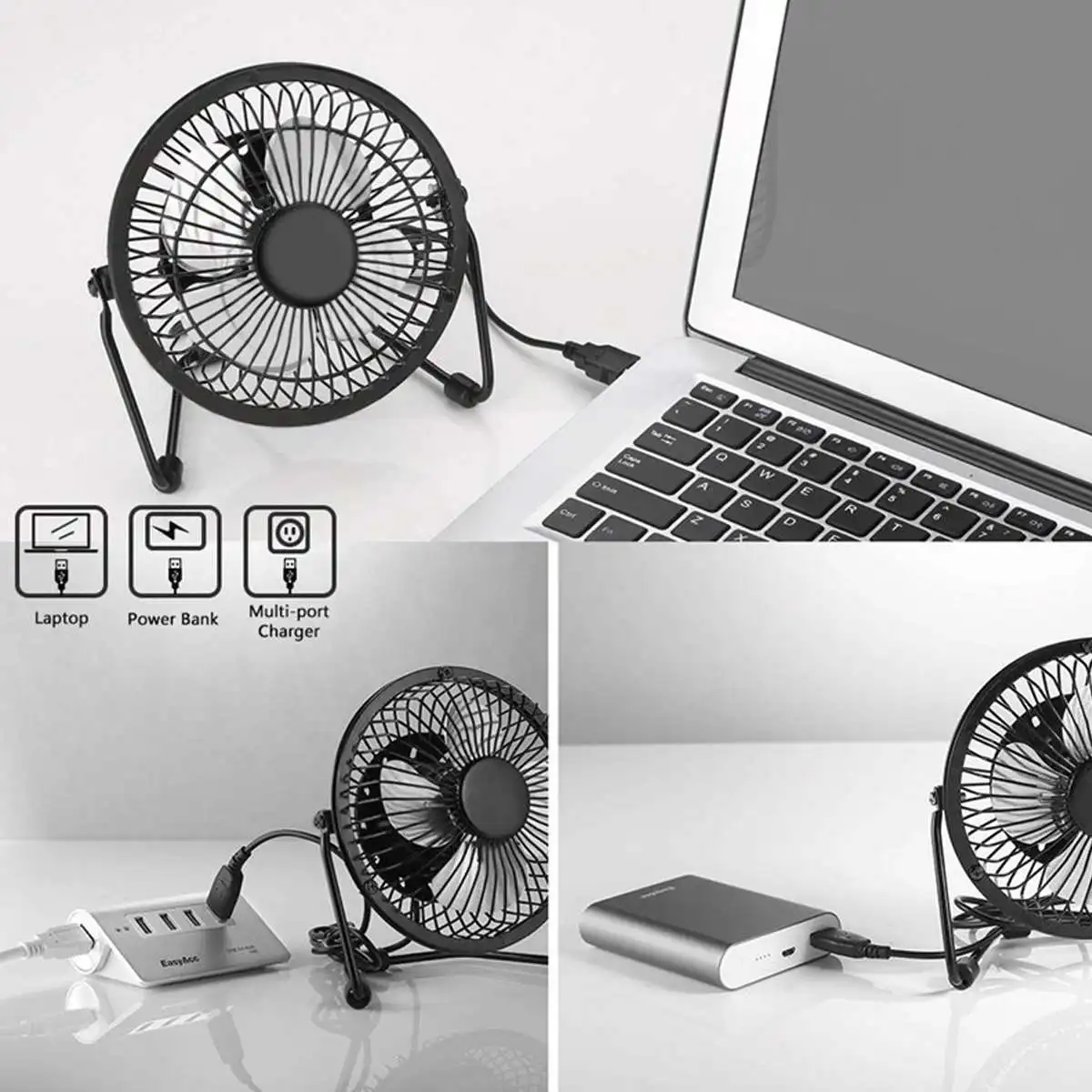 

USB Desk Fan Better Cooling Perfect Strong Airflow Whisper Quiet Portable Fan With 10A Solar Panel