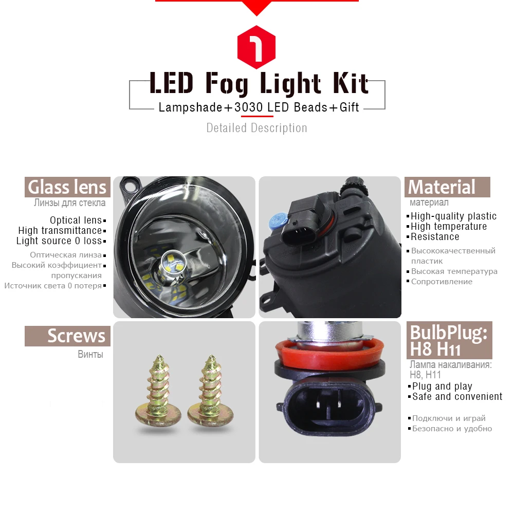Buildreamen2 автомобиля H11 передние противотуманные фары светильник комплект абажур +