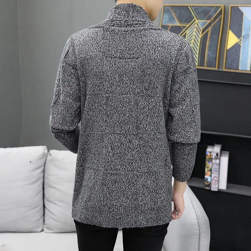 

The new man 2021 autumn knitting cardigan teenagers lapel fashion leisure sweater