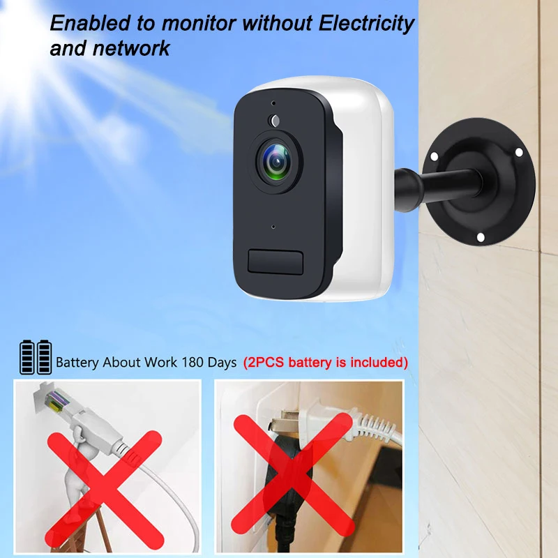 Перезаряжаемые Батарея питание IP Камера WiFi Беспроводной открытый H.265 PIR 1080P мини