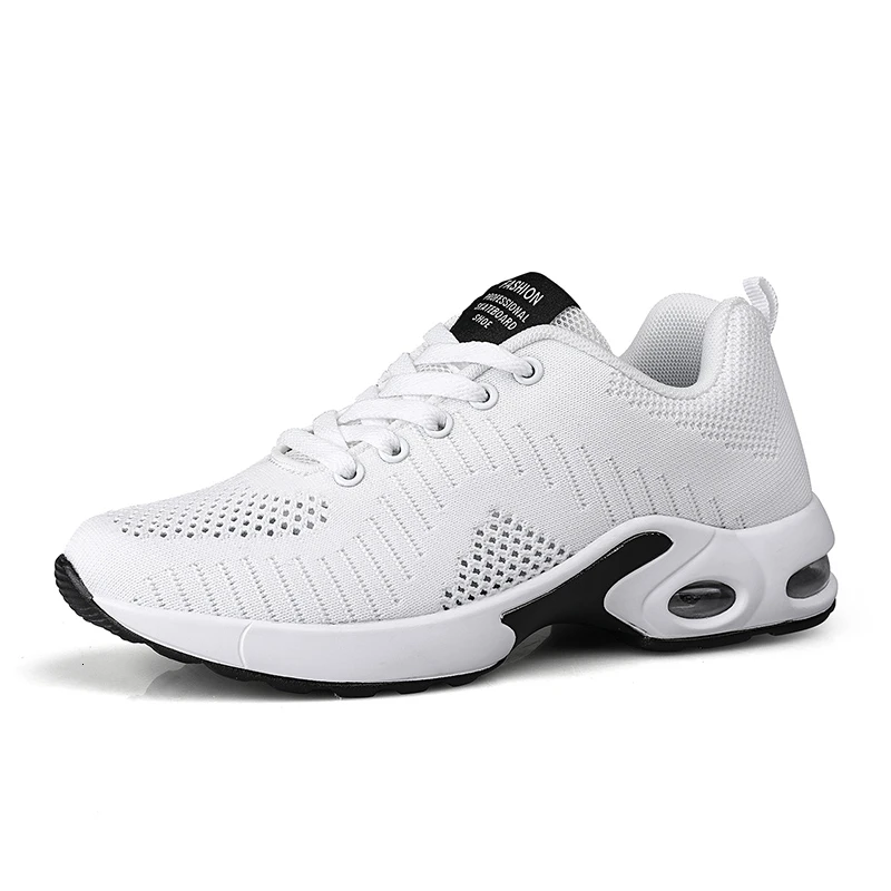 white sneakers woman Tenis Mujer; теннисные туфли с воздушной подушкой; женские кроссовки с дышащей сеткой; нескользящие кроссовки; Уличная Повседневная Спортивная обувь; цвет розовый; легкая обувь - Цвет: white sneakers woman