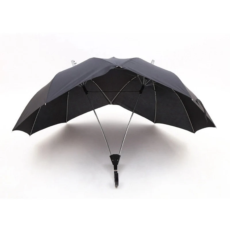 Creative fashion two-pole couple umbrella pure color semi-automatic high-end business double top conjoined | Дом и сад