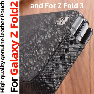 pouch for galaxy z fold 3 5g case flip cover genuine leather case for galaxy z fold 2 5g case pouch bag covers coque fundas free global shipping