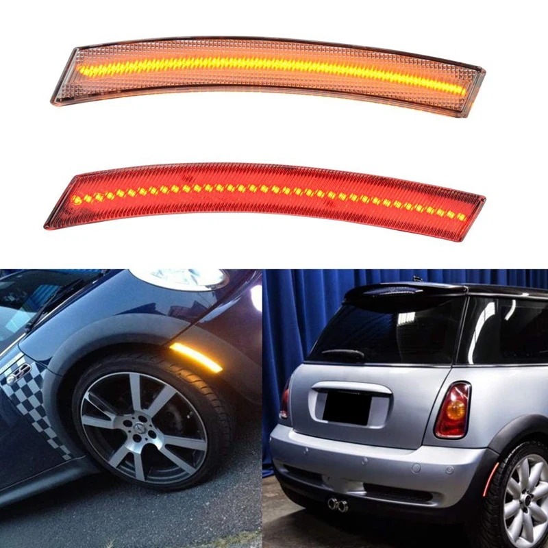 4 шт. желтый красный светодиодный боковой габаритный фонарь для Mini Cooper R55 R56 R57 R58 R59