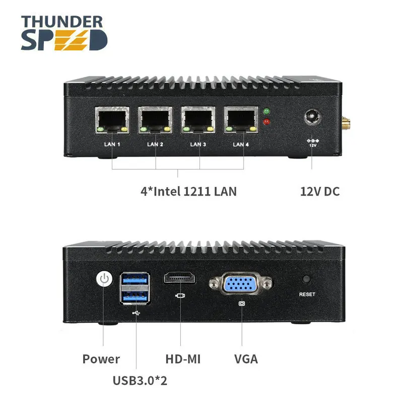 Новейший промышленный мини ПК сервер Windows 4 порта LAN Pfsense межсетевой маршрутизатор