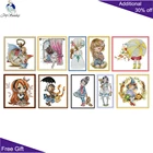 Joy Sunday маленькая девочка домашний декор KB025 KB038 KB042 KB080 KB083 RA352 RA353 RA354 RA366 RA369 Счетный штампованный девушка вышивка крестиком