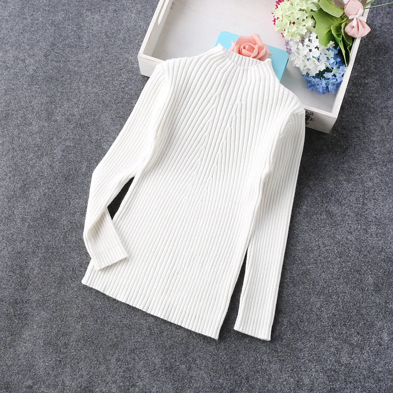 Вязаное пальто Детский Зимний пуловер свитера платья для девочек водолазка