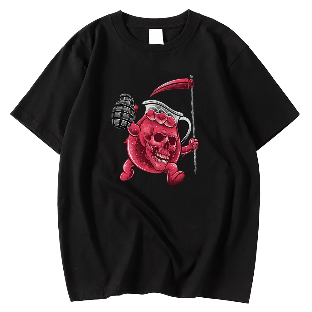

Casual Short Sleeve Male Tee Shirt Fashion Comfortable T Shirt Drink Of Death Printing Tops Oversized Breathable Tee Shirts Men