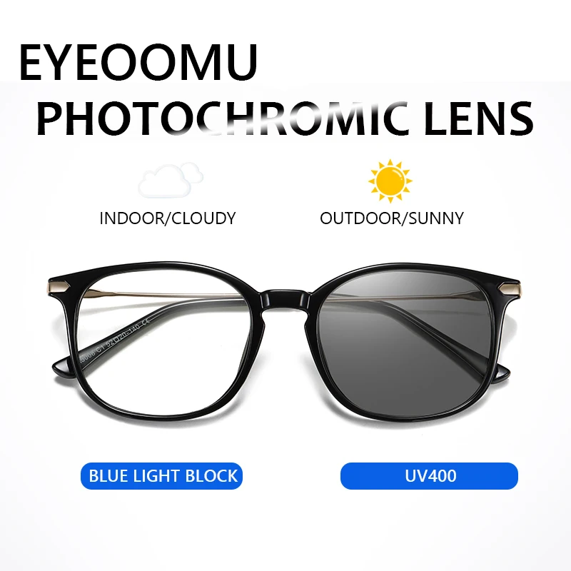 EYEOOMU 2020 Retro Photochromic Computer Glasses Women Anti Blue Light Lens Vintage Design Men Outdoor Indoor Driving Sunglasses |
