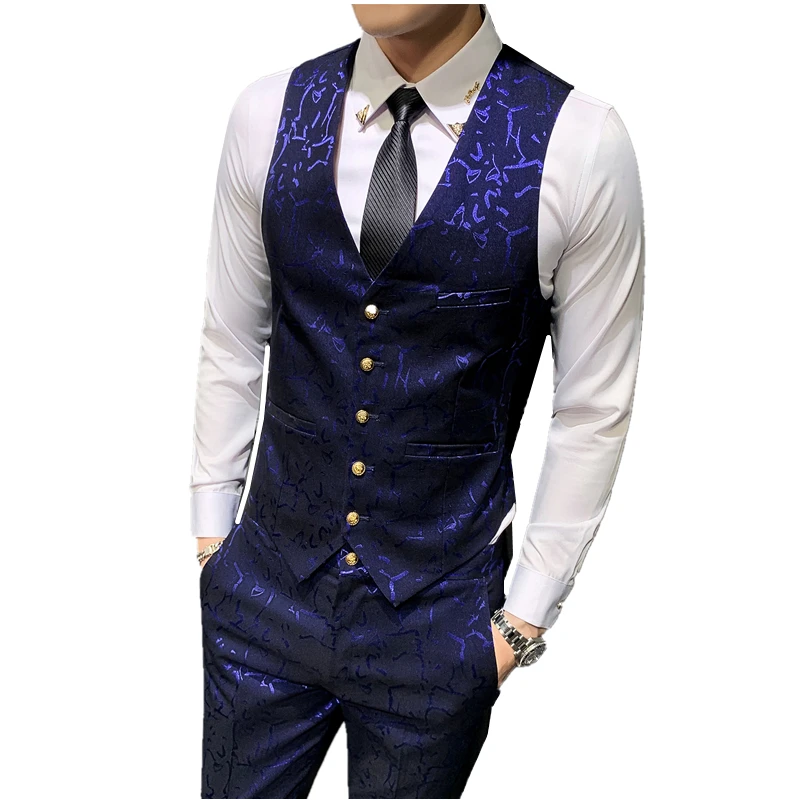 Золотой жилет с кнопками мужской костюм Homme без рукавов для свадебных церемоний