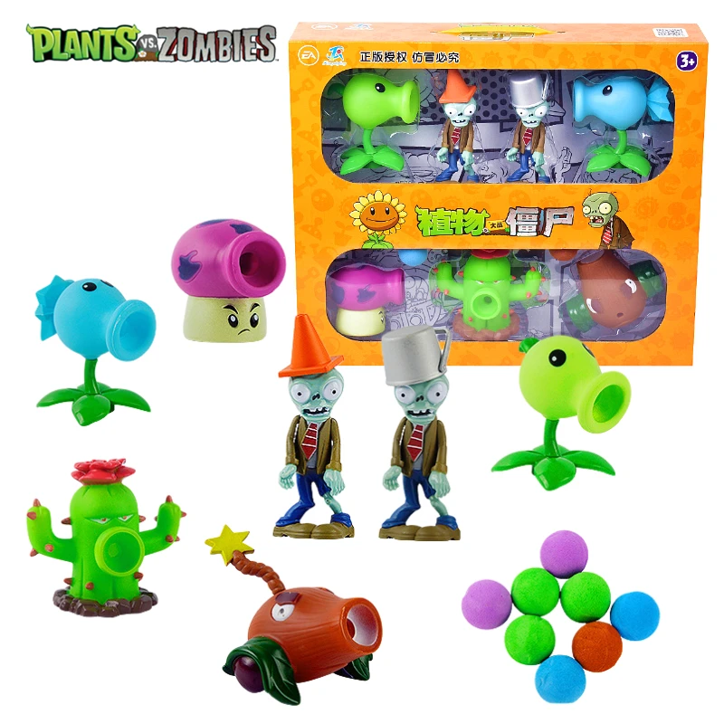 Набор фигурок из натуральных растений против зомби мягкие резиновые куклы