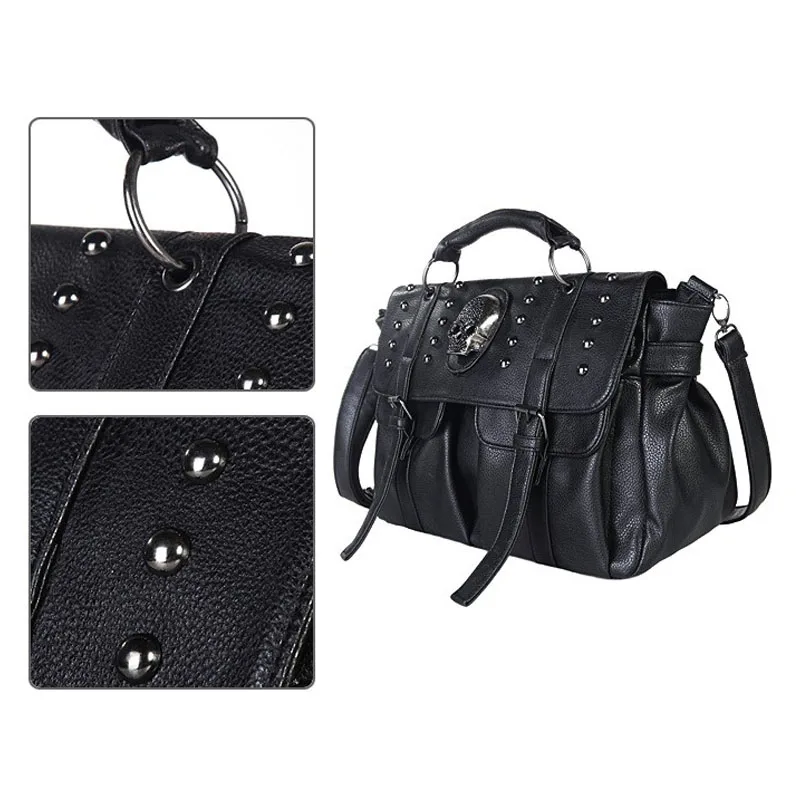 Панк Череп заклепки роскошные сумки женские Дизайнерские Модные Винтажные