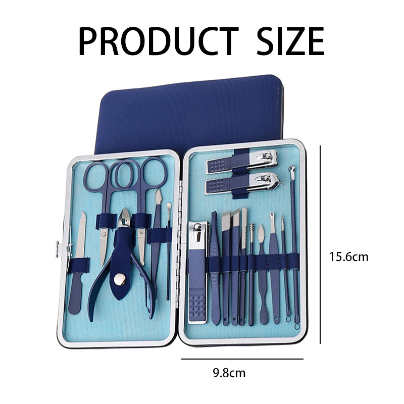 

18Pcs/Set Nail Art Kit Stainless Steel Tool Kits Home Manicure Set Nail Tools Sets Beauty Health