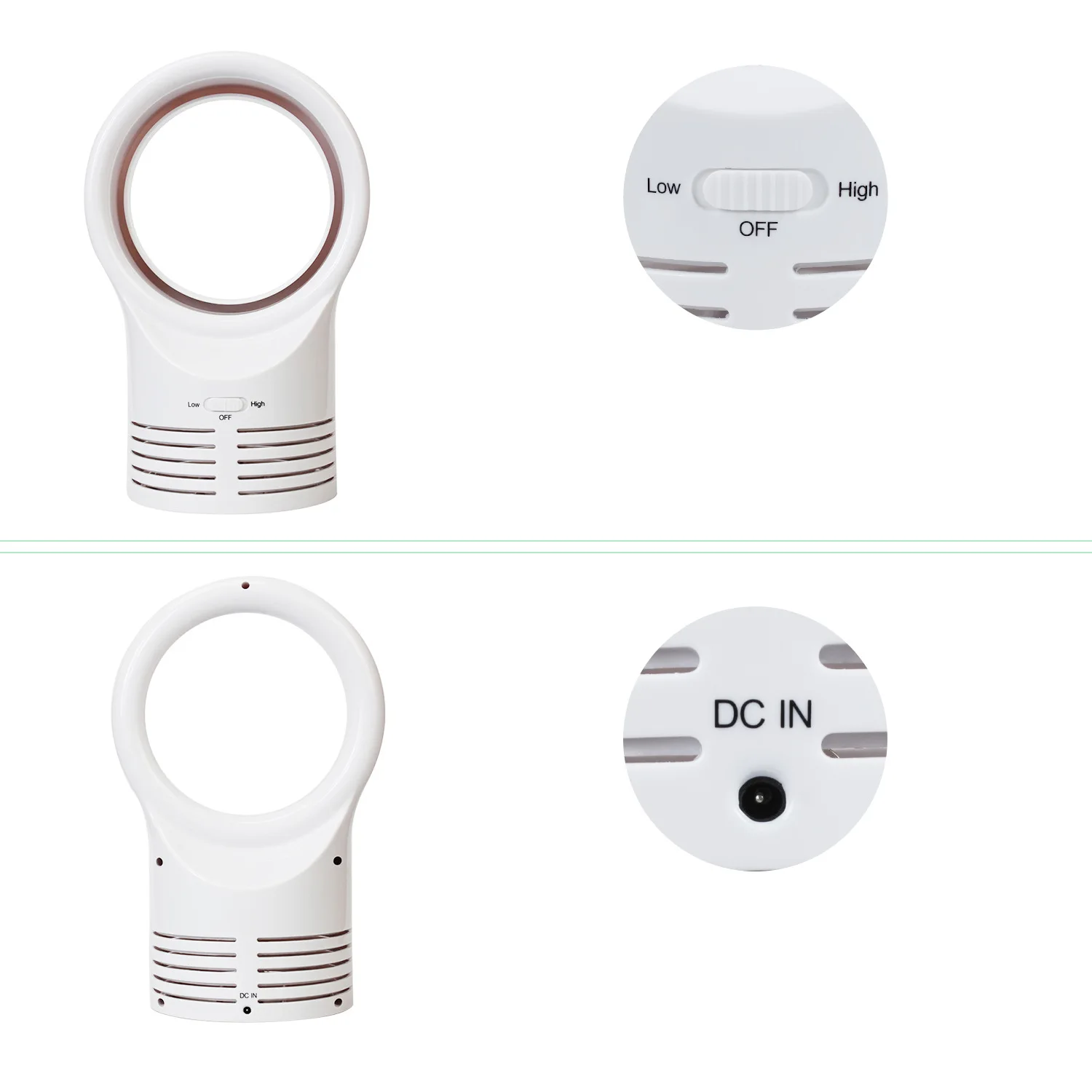Мини-вентилятор Настольный беслопастный Электрический 700 Милая модель без