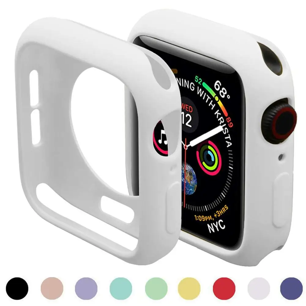 

Силиконовый чехол для Apple Watch 4, 5, 6, 42 мм, 38 мм, защитный чехол для iWatch series 5, 6, SE, 44 мм, 40 мм