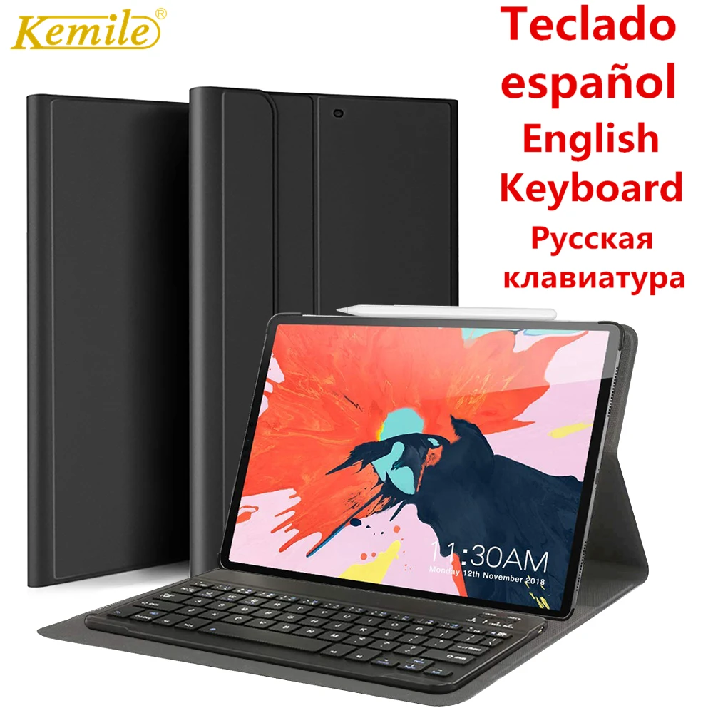 Русская испанская клавиатура Чехол для iPad Pro 11 2018 чехол с беспроводной Bluetooth