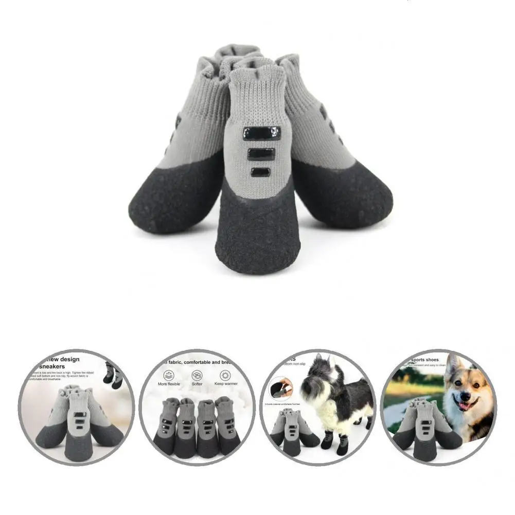 

4 шт. прочные сетчатые туфли Tender для щенков, хорошая эластичность, водонепроницаемая повседневная обувь для домашних животных