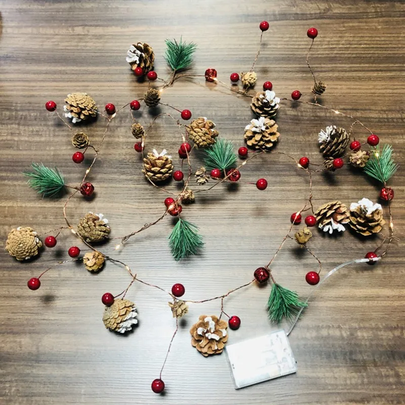 

Светодиодный сосновый конусный сосновый игольчатый светильник на батарейках медная проволочная Лампа для рождественской новогодней комн...