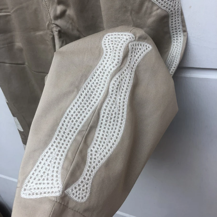 

Men Women Khaki KAPITAL Cargo Pants Bone Embroidery Fashion Casual Denim Trousers