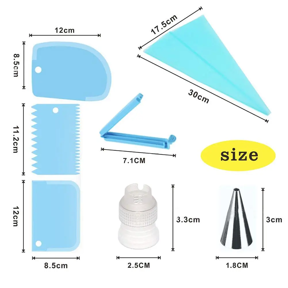 

20PCS/Set Silicone Pastry Bag Tips Kitchen DIY Icing Piping Cream Reusable Pastry Bags +14 Nozzle Set Cake Decorating Tools