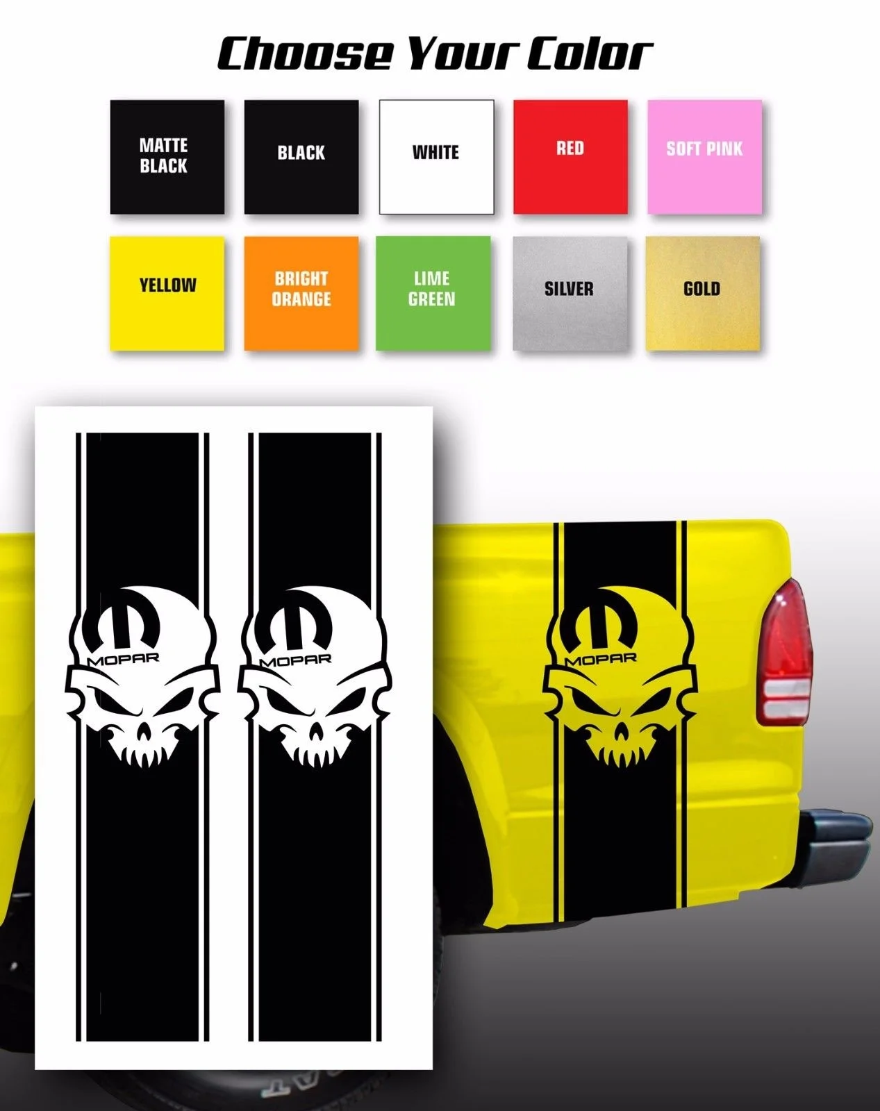 

Наклейки в полоску для Mopar Skull Dodge Pickup Truck/Choose Color