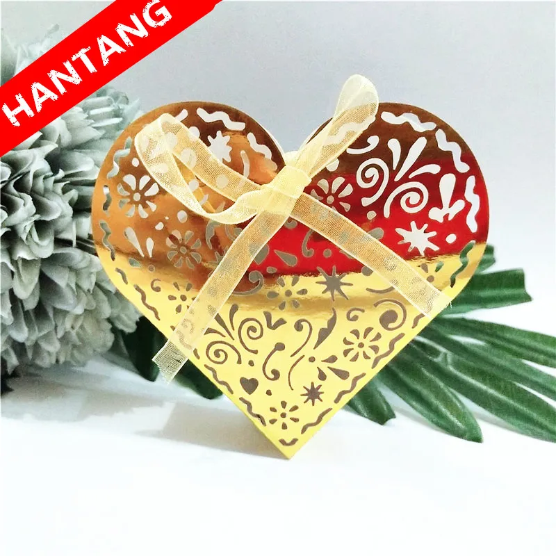 Подарочные пакеты в форме сердца ажурная коробка для конфет свадебный подарок