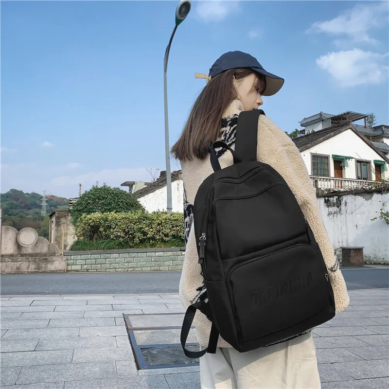 2022 женский Школьный рюкзак черный нейлоновый с защитой от кражи повседневные