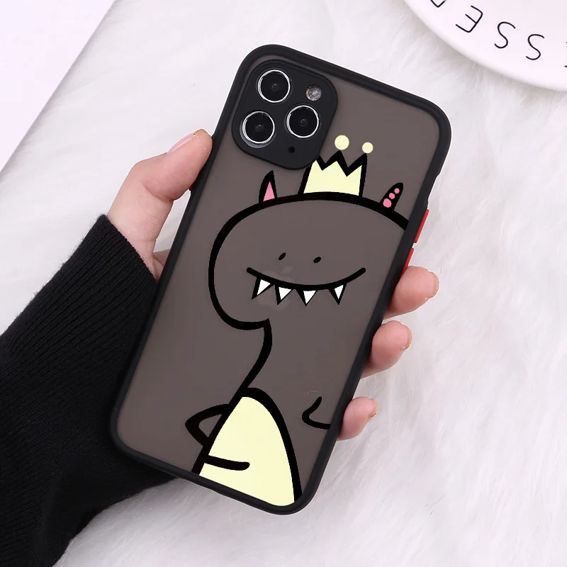 

Cute Cartoon Dinosaur Phone Case for iPhone 12 Mini 11 Pro X XS Max XR 8 7 6 6s Plus Hard Matte Back Cover Fundas