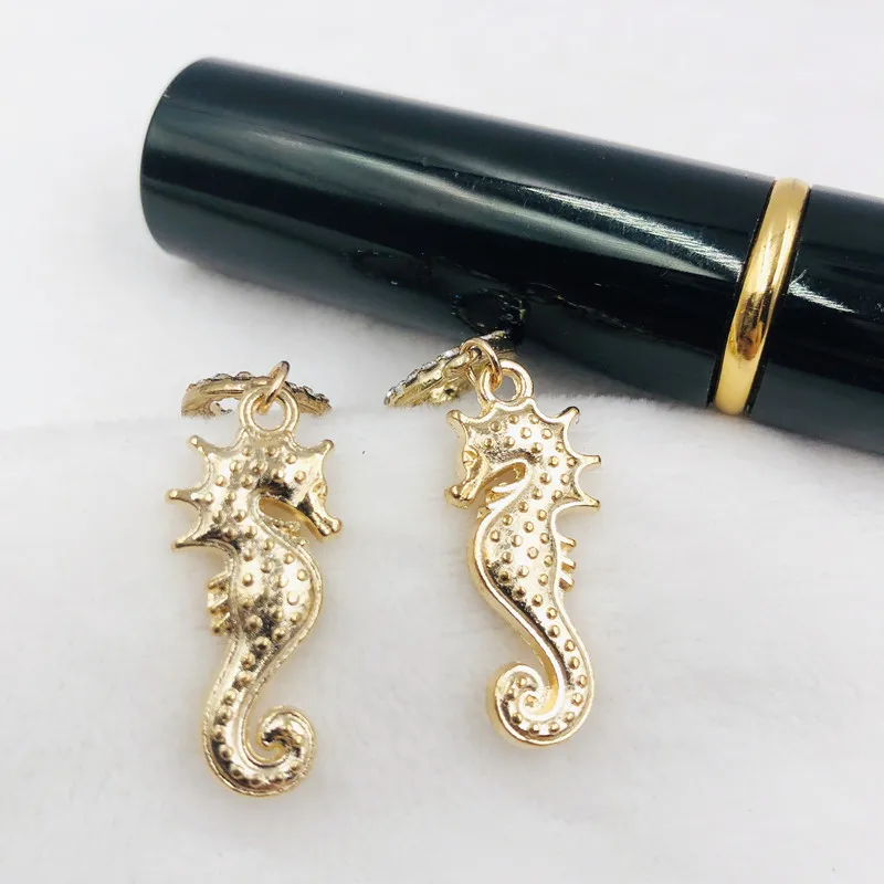 Модные хрустальные серьги изящные милые в виде морского конька подвеска