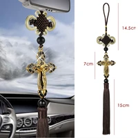 car pendant jesus crucifix cross ornaments charms rearview mirror decoration hanging auto decor cars accessories styling gifts