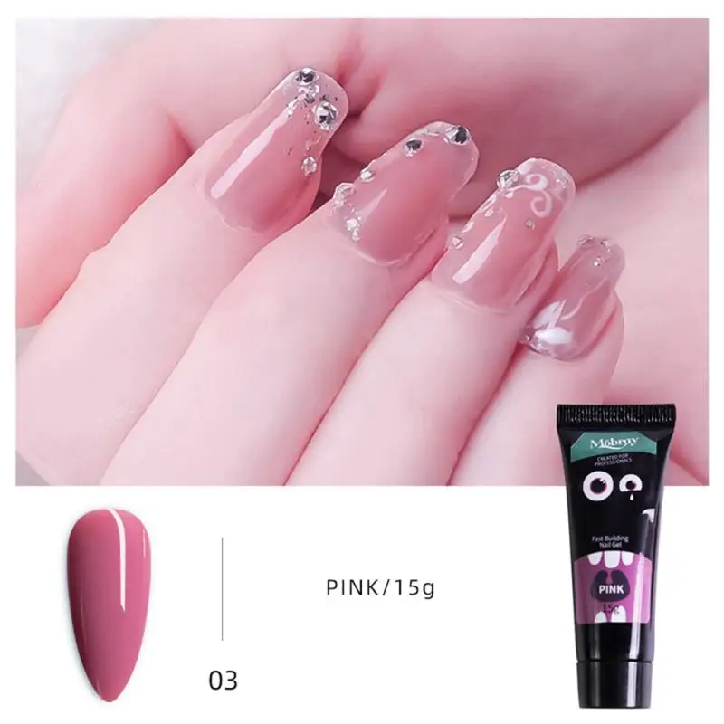 15ml Acrylic Nail Polish Pink White Clear Crystal UV Builder Gel Paperless Holder Art Quick Extension | Красота и здоровье