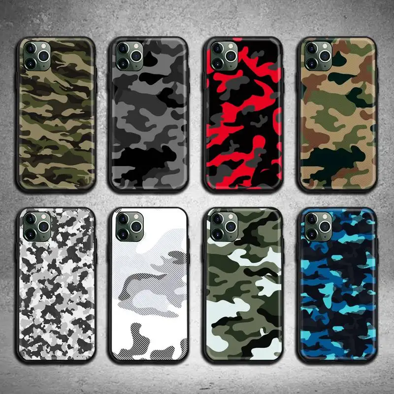

Camouflage Pattern Camo military Army Phone Case For iphone 13 12 11 Pro Max Mini XS Max 8 7 6 6S Plus X 5S SE 2020 XR cover