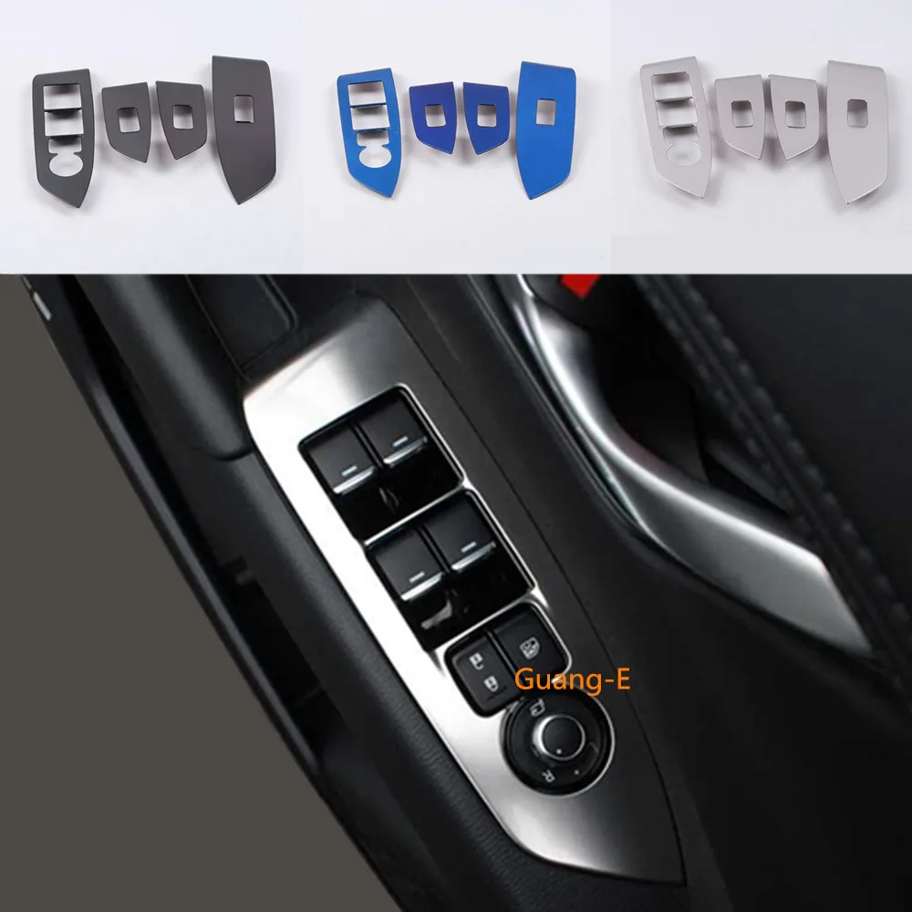 

Car Inner Door Window Glass Panel Armrest Lift Switch Button Trim Frame 4pcs for Mazda CX-5 CX5 2nd Gen 2017 2018 2019 2020