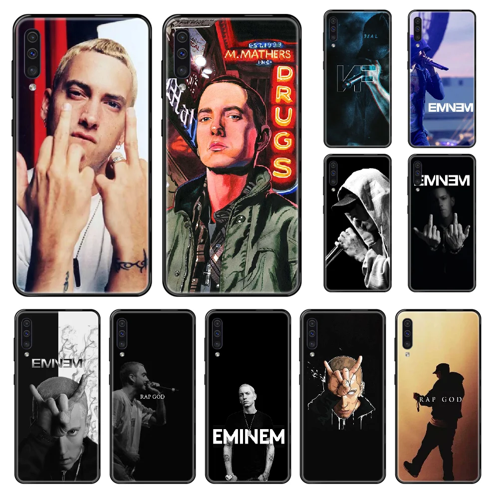Чехол для телефона Rapper Eminem Samsung Galaxy A 3 5 6 7 8 20 40 50 70 71 E S Plus 2016 2017 2018 black art hoesjes 3D чехол