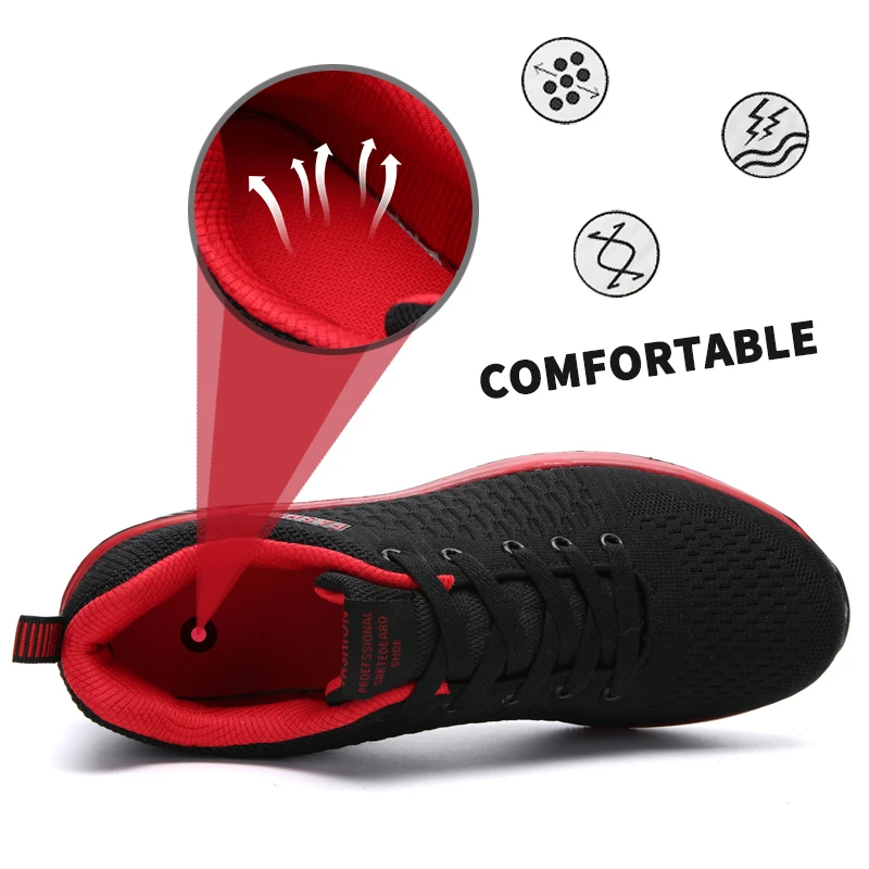 Men Running Shoes Men Sneakers Breathable Light Male Sport Shoes Comfortable Mesh Lace-Up Flexible Soft Walking Jogging Shoes