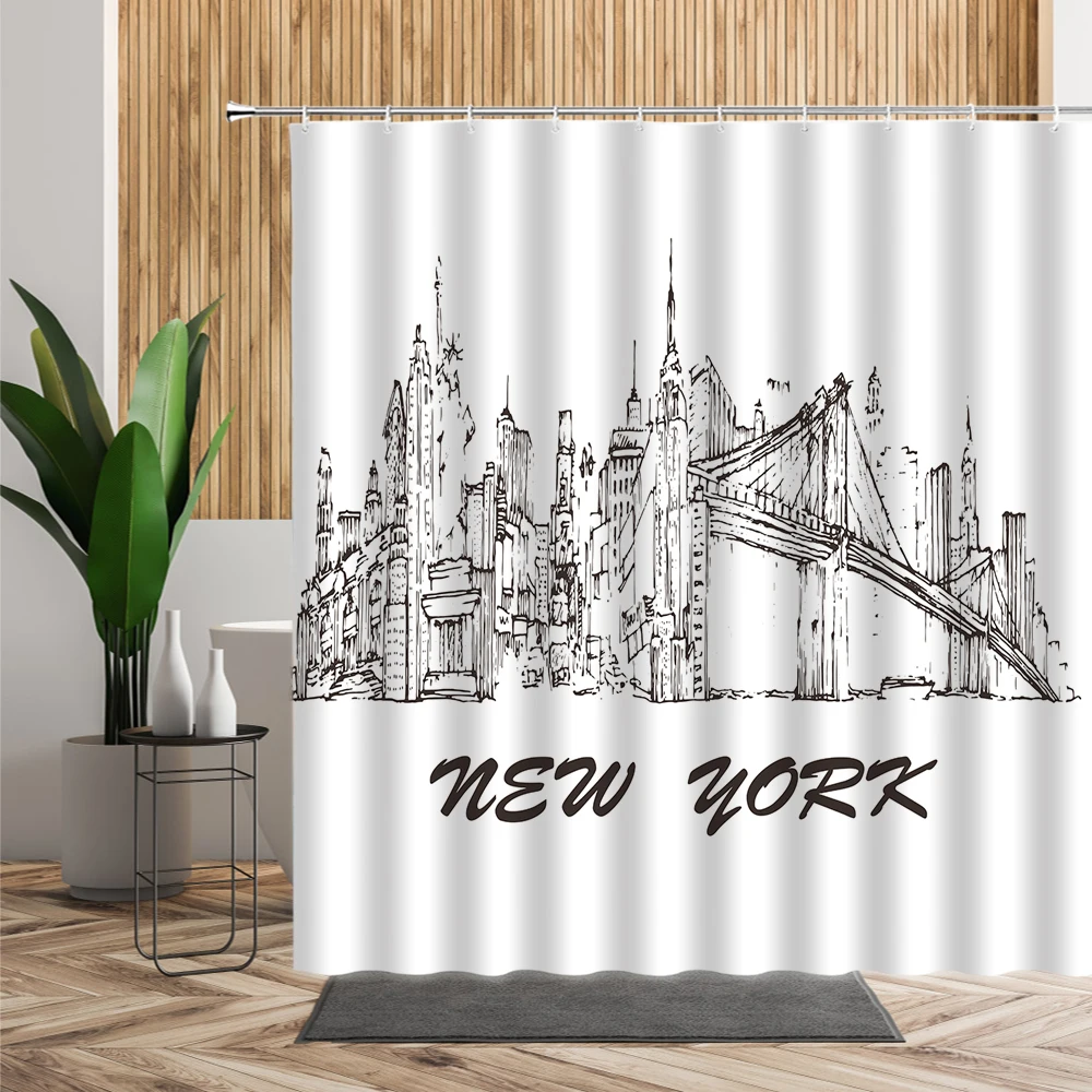 cat nordic style shower curtains black and white zoo animals waterproof bathroom curtain home accessories 3d bath room decor set free global shipping