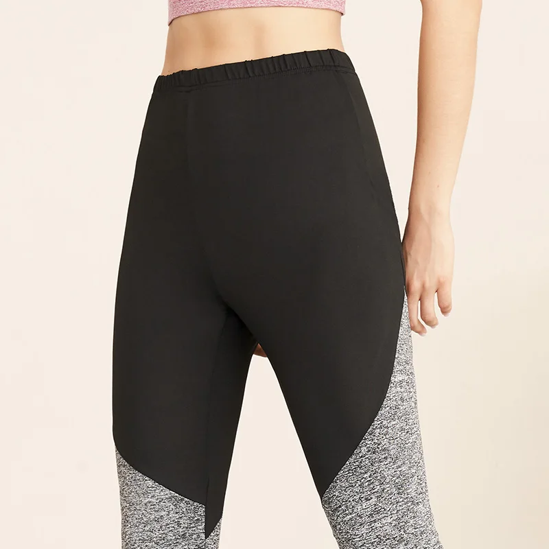 

New Product Fashion Casual Three-color Stitching Letter Printing High Waist Stretch Fitness Yoga Slim Sports Women's Leggings