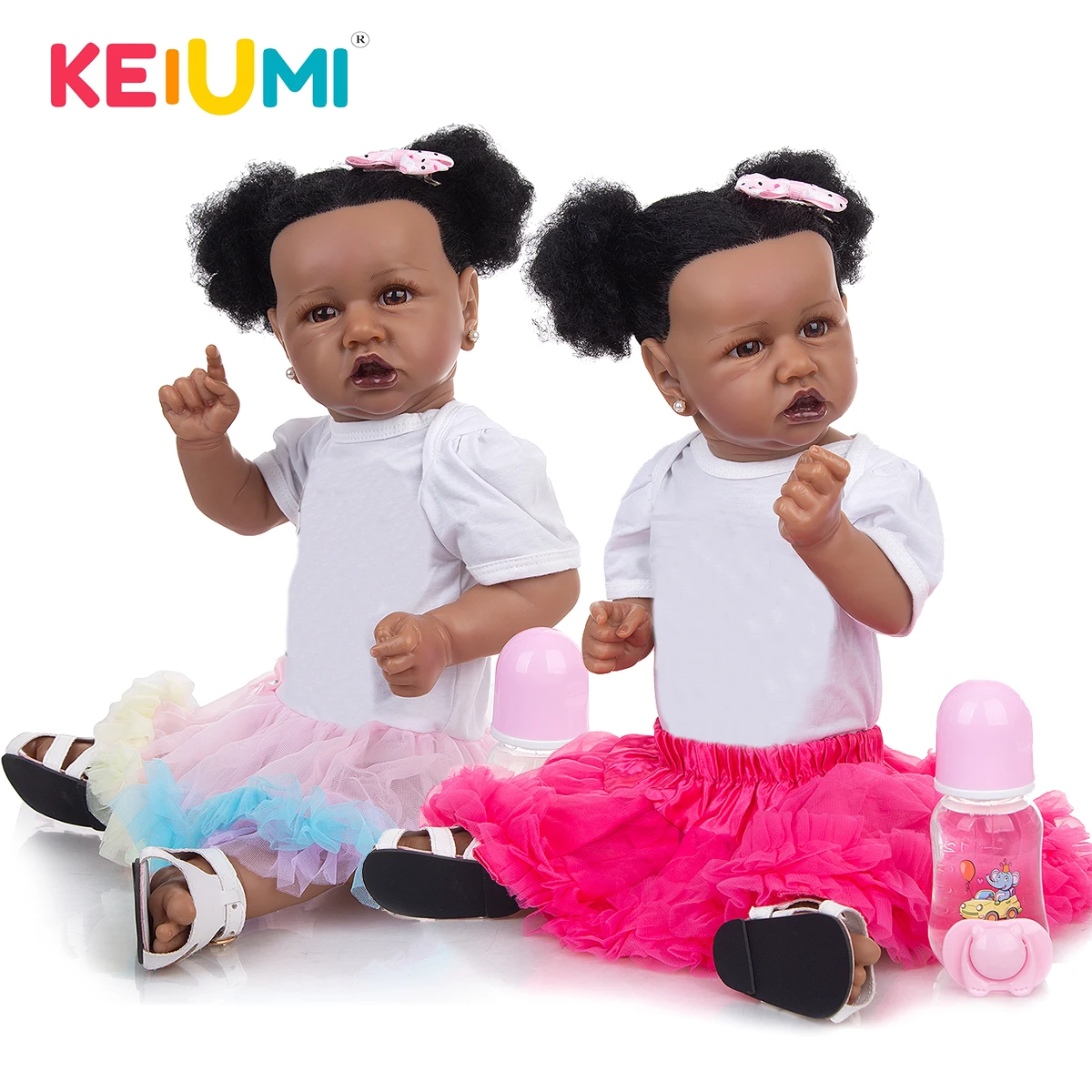 

KEIUMI 57 CM Dress Up Reborn Baby Dolls Full Body Silicone Vinyl Fast Delivery For Christmas Gift Children Birthday Surprise