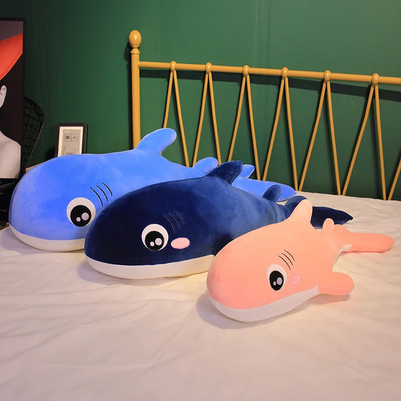 

80-120cm cute dolphin plush pillow, marine animal big shark plush toy, holiday gift for girls, home cushion