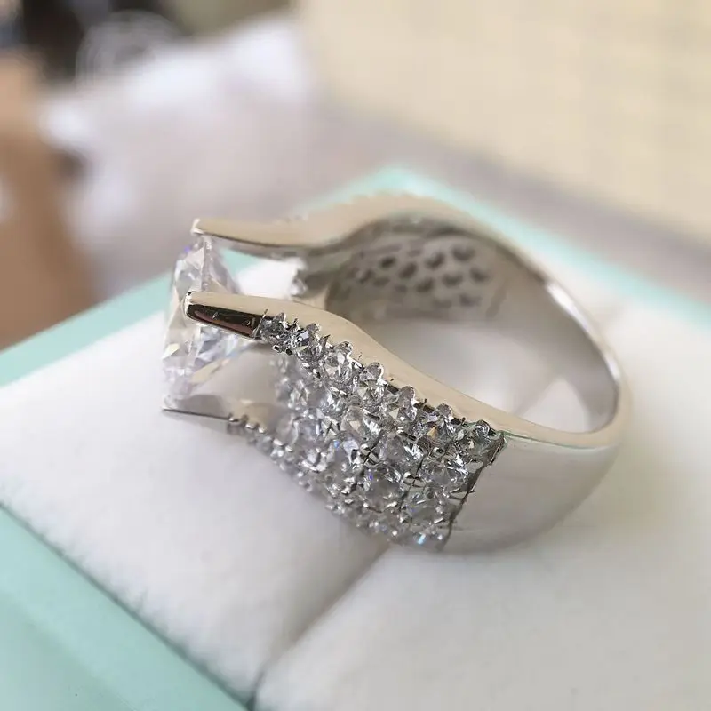 

Wong Rain 925 Sterling Silver Morganite Gemstone Wedding Engagement Luxury White Gold Ring For Women Fine Jewelry Wholesale