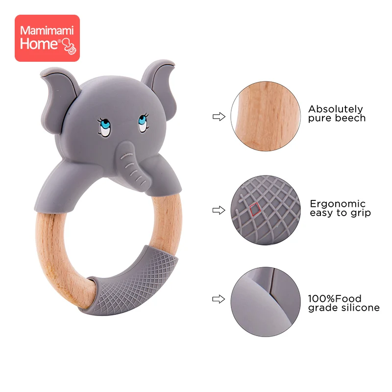 Детский деревянный Прорезыватель для зубов Mamihome 1 шт. буковое кольцо в форме