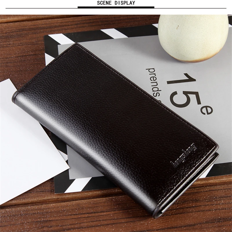 

2021 new wallet men's long fashion business wallet wallet multifunctional lychee pattern soft leather wallet for men