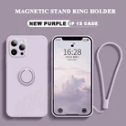 Чехол-накладка для IPhone 12, 11 Pro Max, Mini, XR, XS Max, 6, 7, 8 Plus, SE 2020, 12 Mini, силиконовый, с кольцом-подставкой