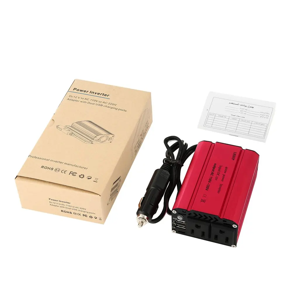 Компактный автомобильный преобразователь напряжения LESHP 400 Вт от 12 В до 110